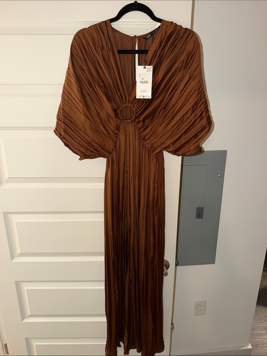 Zara Dresses & Skirts - Zara Brown Pleated Jumpsuit